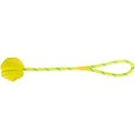 TRIXIE Ball am Seil DOG TOY Naturgummi schwimmt Lime für Hunde 7,0 cm/35 cm