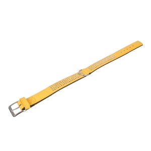 KARLIE Halsband VINTAGE MIMOSA Leder Straß vierreihig 65cm 40mm für Hunde
