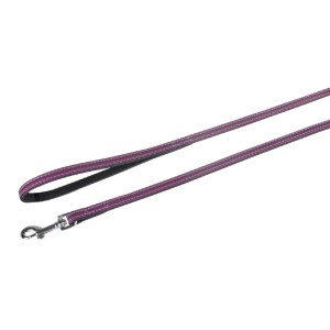 KARLIE Führleine VINTAGE Lederleine Violett 100cm 18mm für Hunde