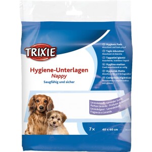 TRIXIE Welpen-Unterlage HYGIENE-UNTERLAGE Nappy mit Lavendelduft 40 x 60cm 7 Stück