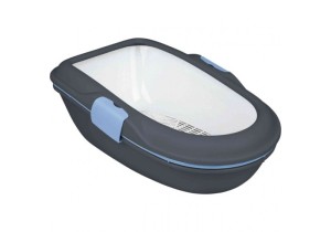 TRIXIE Katzentoilette Berto 39 x 22 x 59cm dunkelgrau/pastellblau/granit
