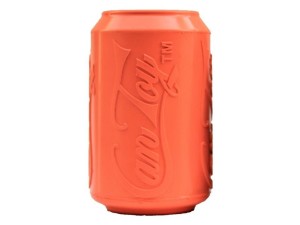 SODAPUP Spielzeug CAN TOY Kautschuk Orange Small 6,5 x 4cm für kleine Hunde