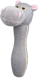 TRIXIE Hundespielzeug Nilpferd aus Plüsch und Filz 21 cm mit Quietscher