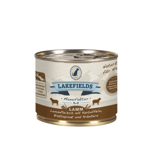 LAKEFIELDS MANUFAKTUR Nassfutter DOSENFLEISCH MENÜ LAMM 60% Fleischanteil für Hunde