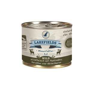 LAKEFIELDS MANUFAKTUR Nassfutter DOSENFLEISCH MENÜ WILD 59% Fleischanteil für Hunde 12x200g