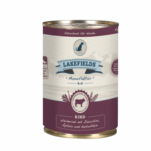 LAKEFIELDS MANUFAKTUR Nassfutter DOSENFLEISCH MENÜ RIND 61% Fleischanteil für Hunde 6x400g