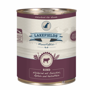 LAKEFIELDS MANUFAKTUR Nassfutter DOSENFLEISCH MENÜ RIND 61% Fleischanteil für Hunde 6x800g