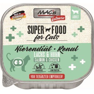 MACS Nassfutter NIERENDIÄT LACHS & HUHN vetcare 100g für Katzen getreidefrei