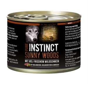 PURE INSTINCT Nassfutter SUNNY WOODS Wildschwein Monoprotein ohne Getreide für Hunde