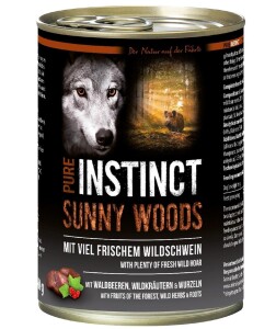 PURE INSTINCT Nassfutter SUNNY WOODS Wildschwein Monoprotein ohne Getreide für Hunde 1 x 400g