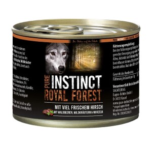 PURE INSTINCT Nassfutter ROYAL FOREST Hirsch Monoprotein ohne Getreide für Hunde