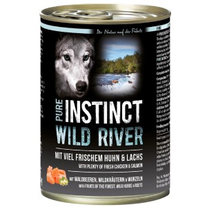 PURE INSTINCT Nassfutter WILD RIVER Huhn und Lachs Dose für Hunde 400g