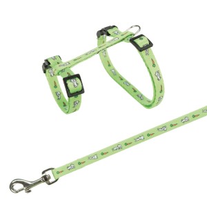 TRIXIE Zubehör GESCHIRR mit HASENMOTIV und Leine 25-44 cm/10 mm für Kaninchen