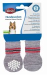 TRIXIE Socken HUNDESOCKEN Anti-Rutsch Baumwolle Elasthan XL 2 Stück grau