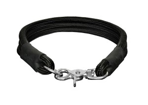 DOGIUS Halsband ARTEMIS Black Queen Leder-Einfassung schwarz für Hunde