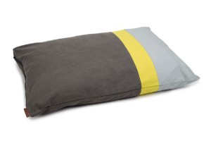BEEZTEES Liegekissen LUMBRO grau-gelb 100 x 70cm Bezug abnehmbar für Hunde
