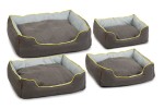 BEEZTEES Liegebett LUMBRO grau-gelb stone-washed Stoff...