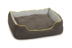 BEEZTEES Liegebett LUMBRO grau-gelb stone-washed Stoff...