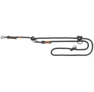 TRIXIE Verlängerungs-Leine BE NORDIC 2,0m für Hunde Ø 8,0 mm dunkelgrau/braun
