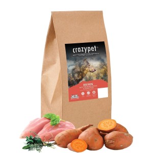 CRAZYPET® Trockenfutter HUHN Süßkartoffel kleine Rasse getreidefrei Hunde 2kg