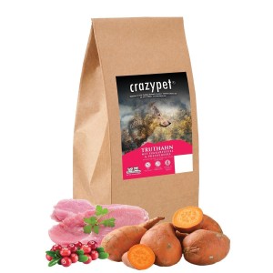 CRAZYPET® Trockenfutter TRUTHAHN Süßkartoffel große Rasse getreidefrei für Hunde