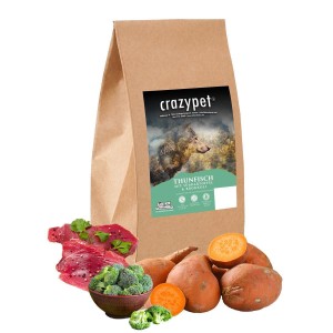 CRAZYPET® Trockenfutter THUNFISCH mit Süßkartoffel getreidefrei für Hunde