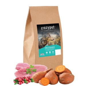 CRAZYPET® Trockenfutter LIGHT TRUTHAHN mit Süßkartoffel getreidefrei für Hunde