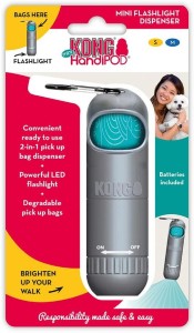 KONG® Beutelspender HANDIPOD-Produktreihe für Hunde MINI Taschenlampe + 10 Tüten