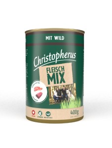 CHRISTOPHERUS Nassfutter FLEISCHMIX mit WILD getreidefrei für Hunde 1 x 400 g