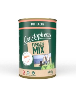 CHRISTOPHERUS Nassfutter FLEISCHMIX mit LACHS getreidefrei für Hunde