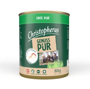 CHRISTOPHERUS Nassfutter ENTE PUR getreidefrei für Hunde 1 x 800 g