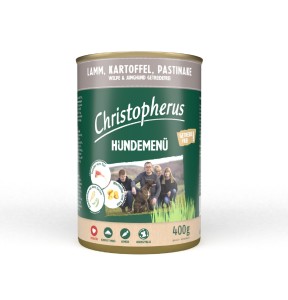 CHRISTOPHERUS Nassfutter HUNDEMENUE Junior LAMM getreidefrei für Hunde 1 x 400 g