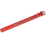 KARLIE Halsband VINTAGE LEDER ROT Ziernieten 60cm 50mm...