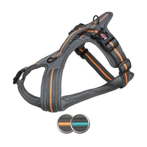 TRIXIE Geschirr Fusion TOUREN-GESCHIRR verstellbar Haltegriff Grafit für Hunde