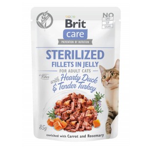 BRIT Nassfutter FILLETS IN JELLY Duck & Turkey Sterilized 85g grainfree f Katzen