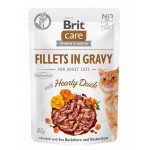 BRIT Nassfutter FILLETS IN GRAVY Hearty Duck 1 x 85g...