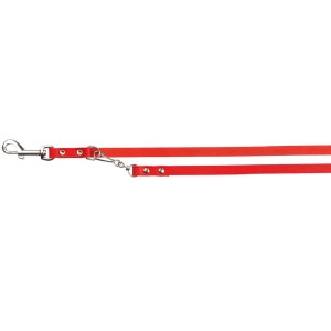 TRIXIE Leine BASIC V-LEINE Leder 2,00 m/10 - 13 mm rot für Hunde