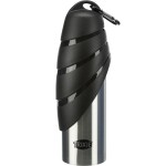 TRIXIE Zubehör FLASCHE MIT TRINKNAPF Edelstahl/Kunststoff für Hunde