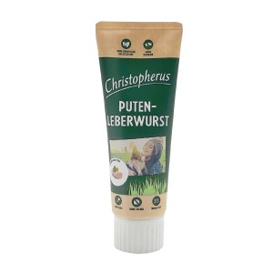 CHRISTOPHERUS Snacks PUTENLEBERWURST 75g in der Tube für Hunde