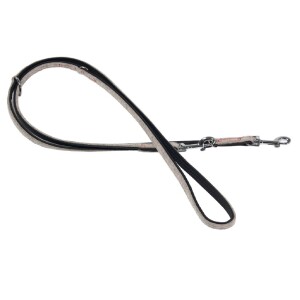 futterscheune.live® Filz-Leine LIEBLINGSSTÜCK Grau Leder unterlegt Schwarz 2m 14mm