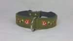 futterscheune.live® Filz-Halsband GLÜCKSHUND Olivgrün Leder unterlegt Hunde
