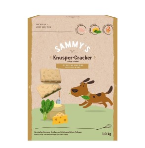 BOSCH Kausnack SAMMYS Knusper-Cracker mit Käse- und Spinatfüllung 1kg für Hunde