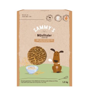 BOSCH Kausnack SAMMYS Müslitaler Dinkel Gerste Hafer Weizen Mais 1kg für Hunde