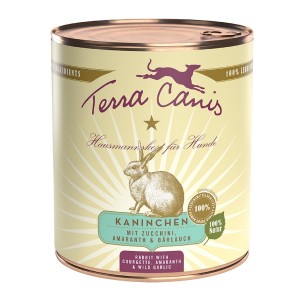 TERRA CANIS Nassfutter Kaninchen mit Zucchini Amaranth Bärlauch 800g für Hunde
