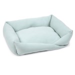 BEEZTEES Hundebett X-Cross Puppy 60cm Grau/Mintgrün angenehm weich für Hunde