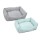 BEEZTEES Hundebett X-Cross Puppy 60cm Grau/Mintgrün angenehm weich für Hunde