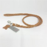 Savelli-Pet Leine feinstes Echtleder geflochten Rundgewebe 118,5 cm für Hunde