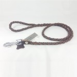 Savelli-Pet Leine feinstes Echtleder geflochten Rundgewebe 118,5 cm für Hunde