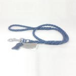 Savelli-Pet Leine feinstes Echtleder geflochten Rundgewebe 118,5 cm für Hunde