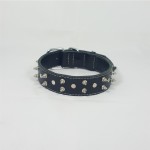 Savelli-Pet Halsband feinstes Echtleder mit Nieten ca.39,5cm - 48,5cm für Hunde